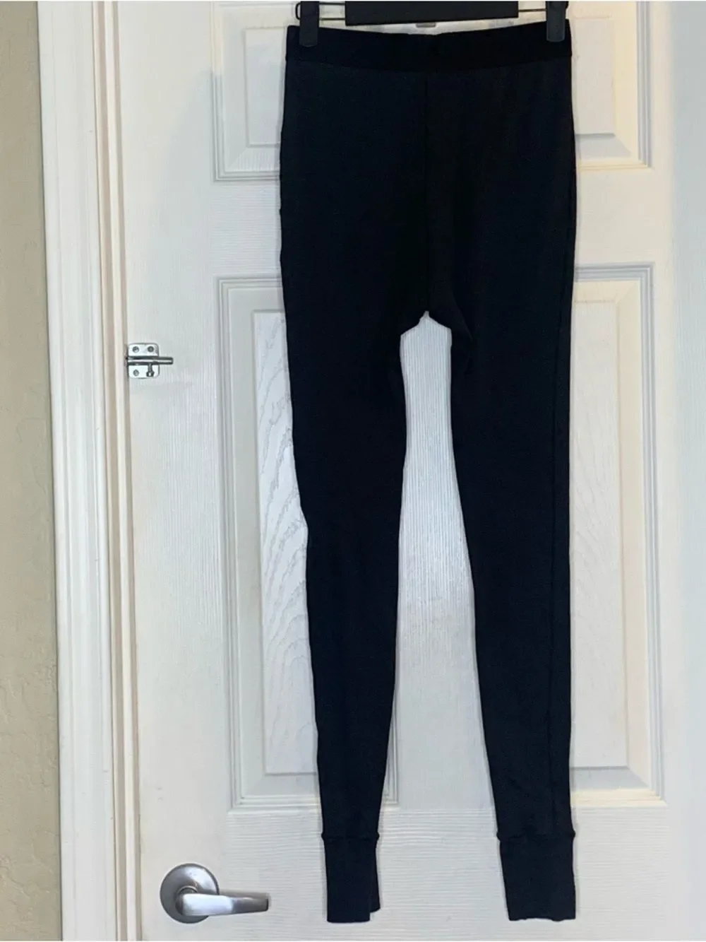 SKIMS Black Cotton Ribbed Leggings Size Small